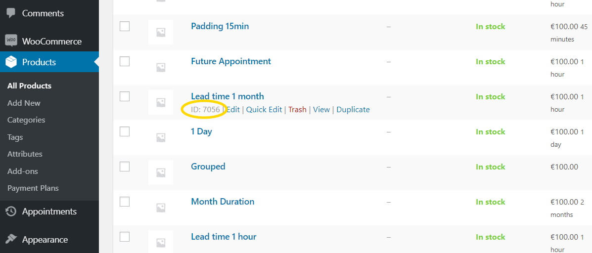 Find WooCommerce Product ID