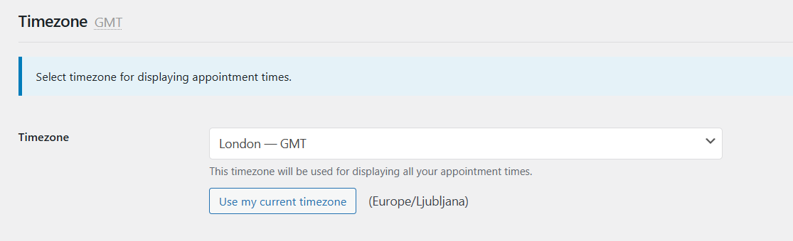 Staff timezone setting